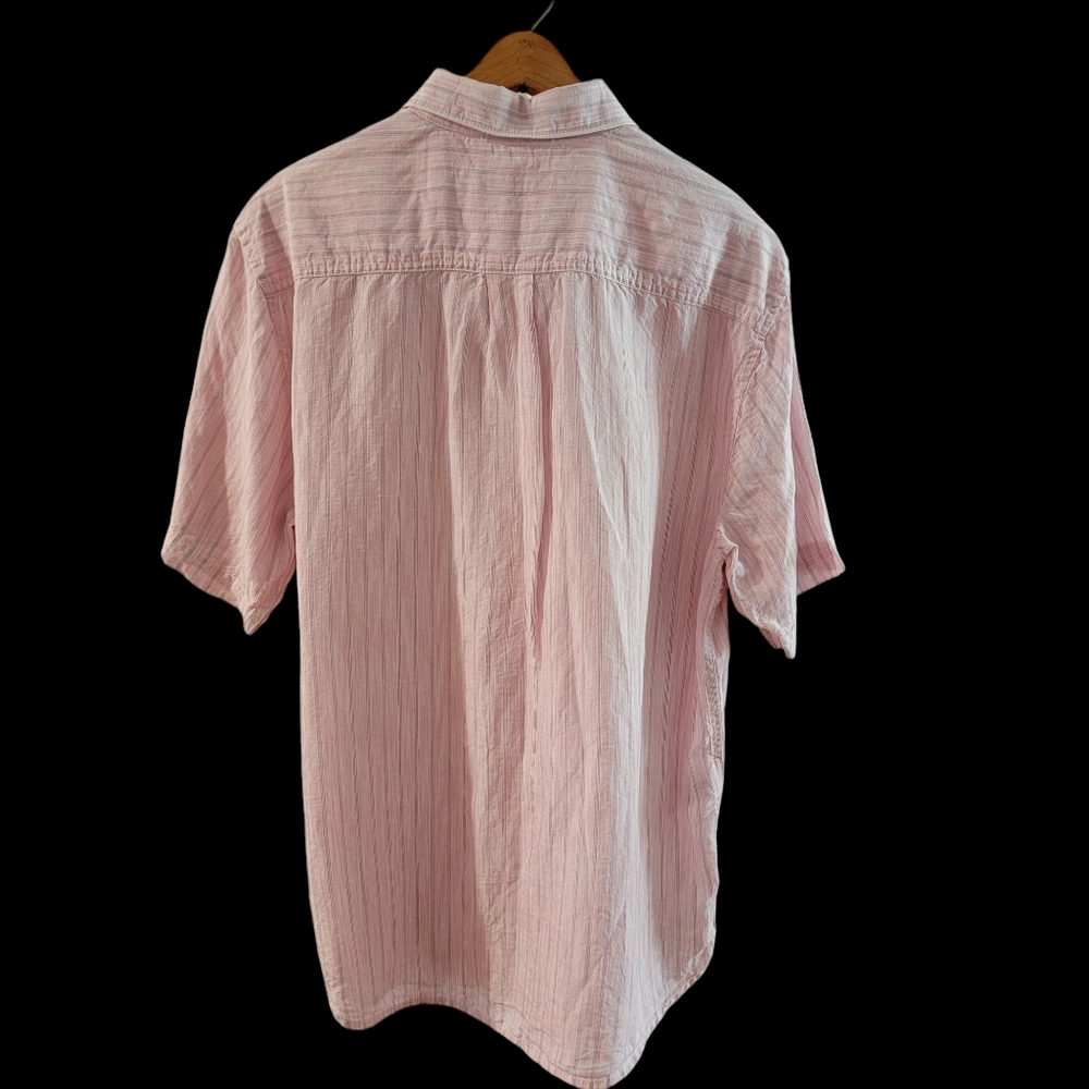 Tommy Bahama‎ Men's Sand Linen Valencia Stripe Short Sleeve Shirt Rose - Picture 4 of 14